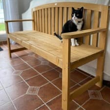 Image of Rustic Wooden Garden Bench Indoor Outdoor Patio Furniture 2 Seater Park Seat