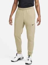 Image of NIKE Mens Stone Beige Dri-Fit Tapered Fleece Training Pants Joggers XXL 2XL BNWT