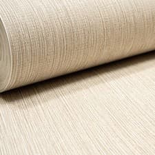 Image of Plain Beige Textured Wallpaper Stripe Thick Slightly Imperfect Vinyl Bedroom