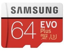 Image of 64GB Samsung Evo Plus microSD SDXC UHS-I card 100MB/s class 10 HD with Adapter
