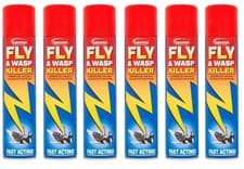 Image of FLY AND WASP KILLER SPRAY & PAPER. FLIES WASP MIDGES MOSQUITO FAST ACTING 300ML