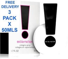 Image of 3 Pack Coty Exclamation Eau de Cologne for Women, Classic Scent, 3 X 50mks