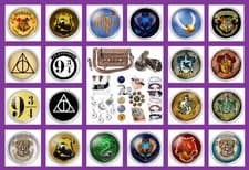 Image of Harry Potter Hogwarts School Crest Mascot Snap Button Silver Charm Free Gift Bag