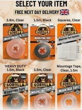 Image of Gorilla Mounting Tape Double Sided Heavy Duty Weatherproof Indoor /Outdoor