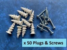 Image of 50 x Plasterboard Self Drill Fixings & Screws Nylon DRIVA  - Cavity Hollow Wall