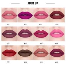 Image of 12 Colors Matte Lipstick Velvet Long Lasting Pigment Waterproof Lip ColourMakeup