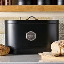 Image of Bread Bin Labelled Metal Kitchen Storage Cannister Cooks Professional 9 Colours