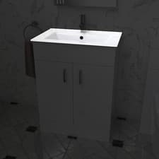 Image of Nes Home 600mm Modern White Slim Ceramic Inset Basin 