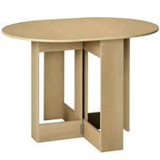 Image of HOMCOM Folding Dining Table Foldable Drop Leaf Dinner Table for Kitchen Oak