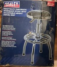 Image of Sealey SCR17 Workshop Stool Heavy-Duty Pneumatic Adjustable Height Swivel