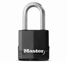Image of Master Lock Excell M515DLH Black Rubber Laminate Padlock 4 Keys Security Level 9