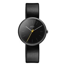 Image of Braun Classic Quartz Black Dial Black Leather Strap Ladies Watch BN0172BKBKL