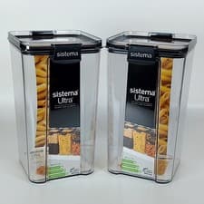 Image of 2x Sistema Ultra Airtight Crystal Clear Pantry & Kitchen Storage Containers