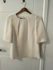 Image of BNWT Ted Baker Bell Sleeve Textured Top - Natural Cream - Size 2