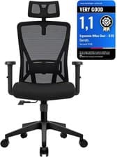 Image of D-03 Ergonomic Office Chair, Adjustable Lumbar Headrest 150kg Capacity Breathabl