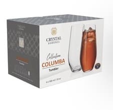 Image of Crystal Bohemia COLUMBA Tumblers Set of 6 – 580ml / 20oz – NEW Boxed
