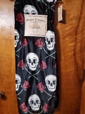 Image of Halloween Skulls Calavera Roses Throw Blanket Soft Velvet Plush Fleece NWT