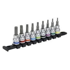 Image of Sealey TRX-Star* Socket Bit Set 9pc 3/8"Sq Drive - Platinum - AK6251
