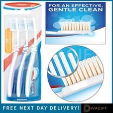 Image of AQUAFRESH FLEX TOOTHBRUSH 3-PACK MULTI-COLOURED REMOVES PLAQUE GENTLE ON GUMS