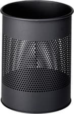 Image of Durable Metal Round Waste Bin Charcoal 15 Litre Capacity, Stylish 165 mm Perfor