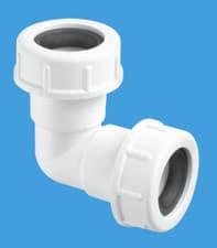 Image of McALPINE Universal Overflow Pipe Elbow Bend fits 19-23mm 3/4" Pipe R2M