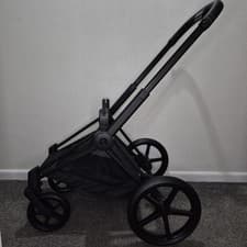Image of Cybex Priam 4 (2024) Matte Black Chassis/Frame Complete with 4x Wheels & Basket