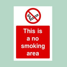 Image of No Smoking Area - All Sizes - Plastic Sign/Sticker (PS50)