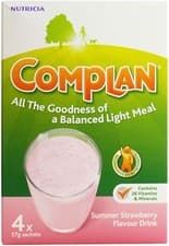 Image of Complan Strawberry Flavour Nutritional Drink - 4 x 57g Sachets