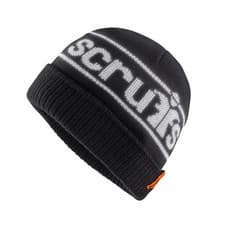 Image of Scruffs Workwear Trade Reflective Logo Beanie Hat Black Double Layered