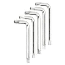 Image of 5Pcs T45 Anti Tamper Proof Torx Hex Key Wrench with Hole 3.66" Long Light Silver