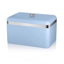 Image of Swan Products Retro Bread Bin SWKA1010BLN Square Bin, Blue