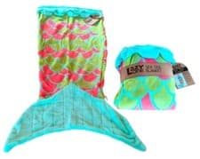 Image of Mermaid Tail Fleece Sofa Beach Blanket Kids Adult Blanket Bedding Throw Gift