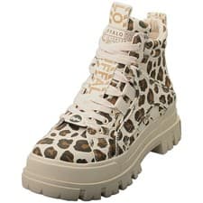 Image of Buffalo Aspha Nc Mid Vegan Womens Fashion Boots in Leopard - 5 UK