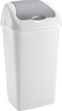Image of 60L Plastic Swing Top Bin Large Kitchen Rubbish Waste Dustbin White Home Office