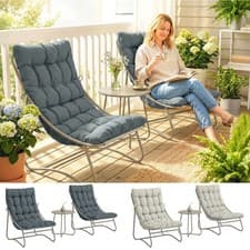 Image of Garden Bistro Set for 2, Bistro Table and Chairs with Cushions