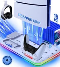 Image of PS5 Stand Cooling Station Controller Charging for PS5 Slim Disc/Digital Console