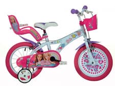 Image of Barbie 14" Childrens Bicycle Outdoor Bike w/ Basket & Removable Stabilisers