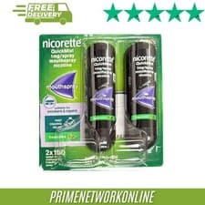 Image of 1 x Nicorette Quickmist Freshmint Duo Mouthspray 2 x 150 Sprays Nicotine ⭐⭐⭐⭐⭐