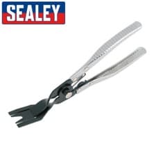 Image of Sealey Trim Clip Removal Pliers - Spring Loaded For Door Cards Bumpers Clips Etc
