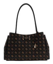 Image of GUESS Carrie Logo Girlfriend Carryall Espresso Logo