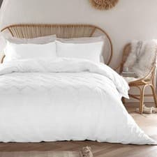 Image of Modern Appletree Chevron Tufted Geometric Pattern 100% Cotton Duvet Cover Set