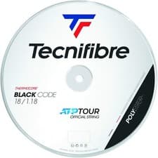 Image of Tecnifibre BLACK CODE Tennis String - 1.18mm/18G - 200m Reel - Black - BlackCode