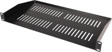 Image of PULSE 19” 1U Vented Rack Shelf, 250Mm Depth, Heavy Duty 1.5Mm Steel, Black Powde