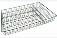Image of Large Wire Chrome Cutlery Tray Utensil Holder Drawer Organizer Kitchen Storage