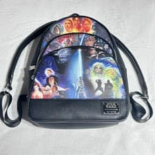 Image of Loungefly Star Wars Original Trilogy Triple Pocket Backpack NWOT