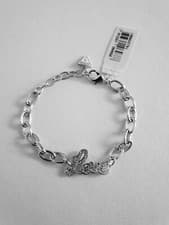 Image of GUESS Jewellery Ladies Blazing Rhodium Plated "Love" Bracelet 