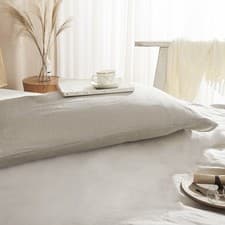 Image of 100% French Linen Body Pillow Cover, 20x54 Body Pillow Cover Cooling, Super S...