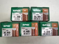 Image of SPAX  MDF Screws Job Lot 5 Boxes 3.5mm x 40mm 45mm & 4mm x 40mm 45mm 50mm