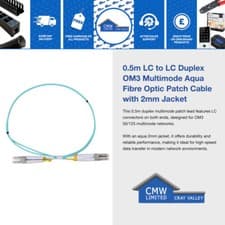 Image of Fibre Optic Patch Cable LC-LC Multi-Mode OM3/OM4 Duplex 50/125 Network PatchLead