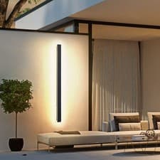 Image of AOEH LED Outdoor Wall Light 60cm IP65 Black Rectangular Sconce 3000K 20W